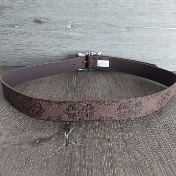 Brown Printed Belt Faux Leather 38" Long - Picture 3 of 5